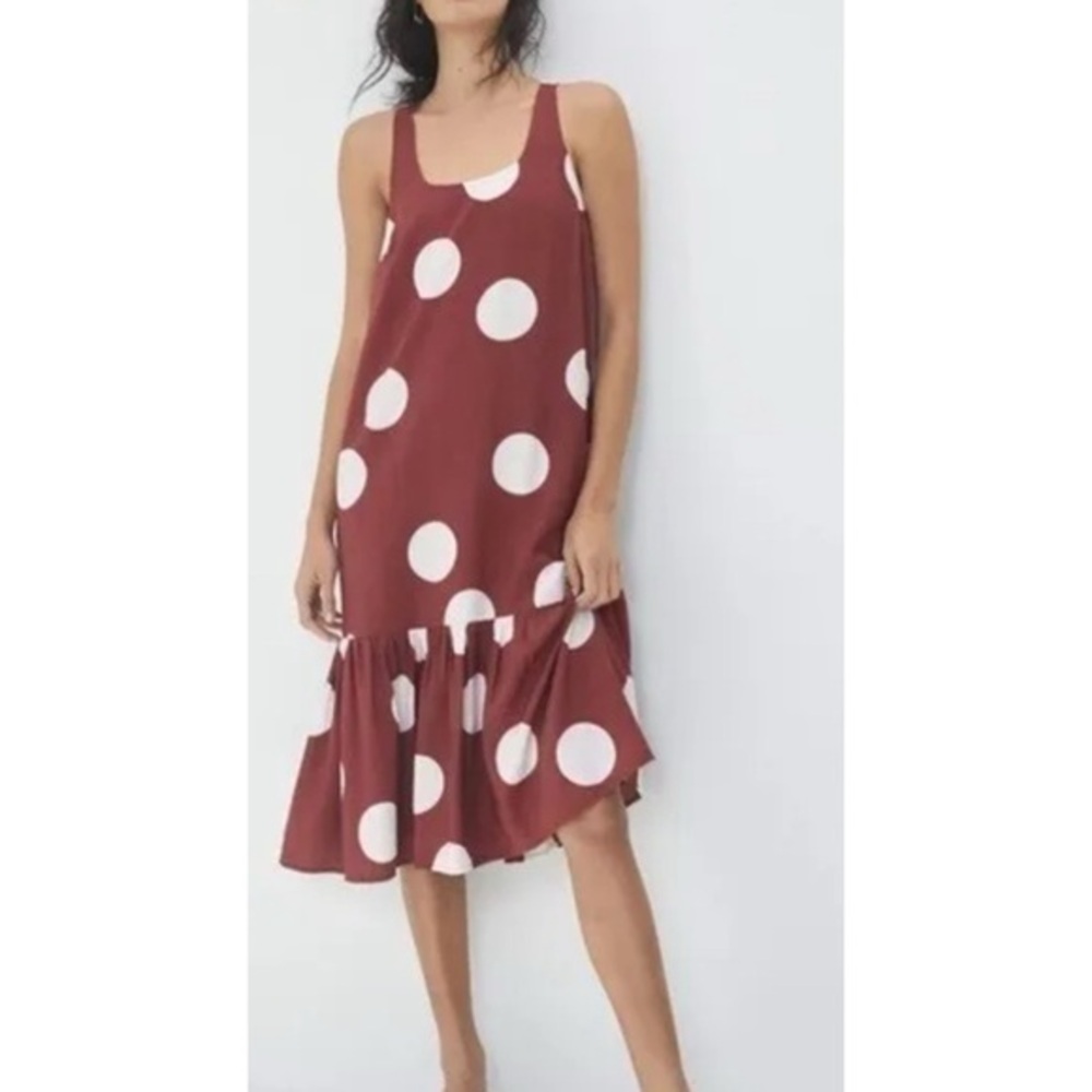 Polka Dot Sleeveless Dress in Red and White